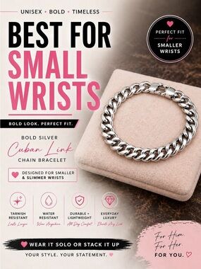 BEST FOR SMALL WRISTS Bold Cuban Link Bracelet | Unisex Chunky Chain Statement